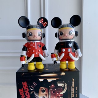 Molly Pop Mart ฟิกเกอร์นักบินอวกาศ Mickey Minnie 400% สําหรับเก็บสะสม