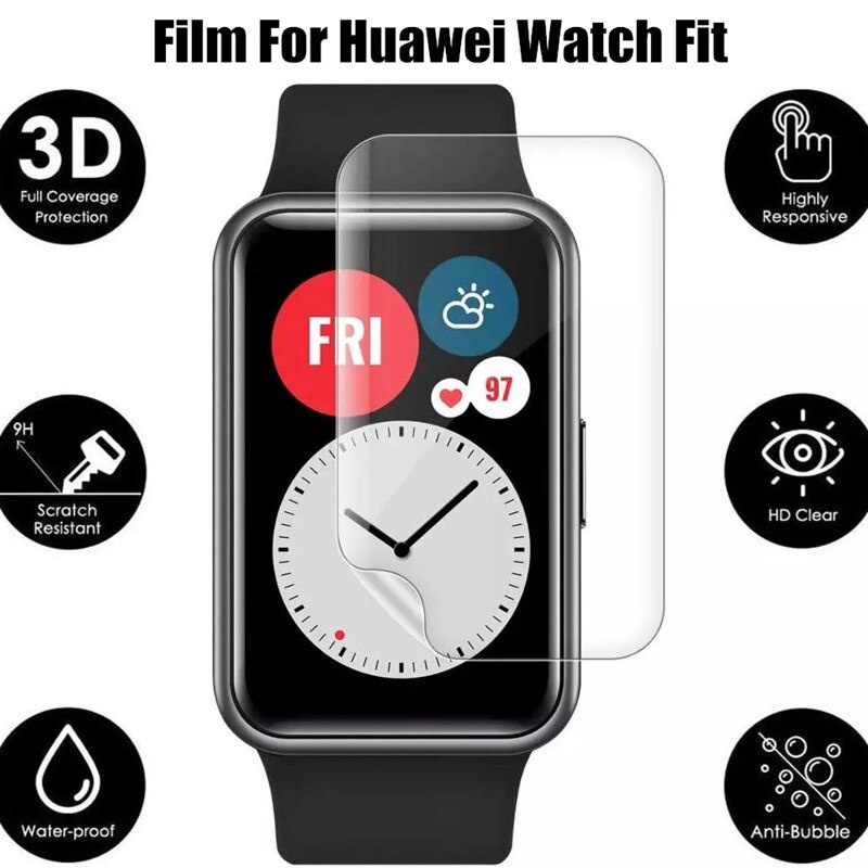 1-6 ชิ้น นิ่ม ใส ไฮโดรเจล ฟิล์มป้องกัน สําหรับ Huawei Watch Fit 2 / สําหรับ Huawei Watch Fit ฟิล์มกันรอยหน้าจอ แบบเต็ม