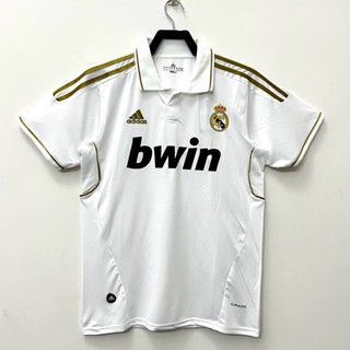 เสื้อกีฬาแขนสั้น ลายทีมชาติฟุตบอล Real Madrid 2011-12 ทีมเหย้า เรโทร แห้งเร็ว ไซซ์ S-XXL สําหรับผู้ชาย