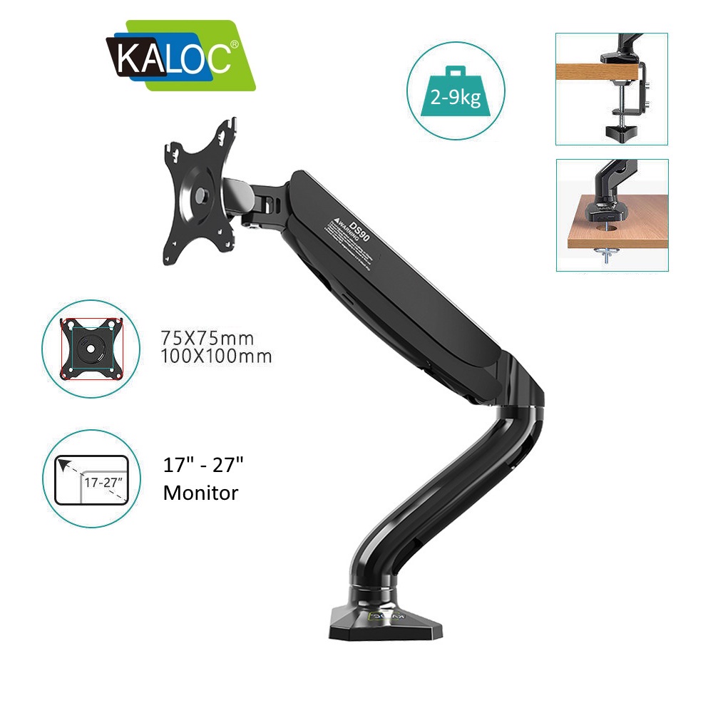 Kaloc DS90 17-32 นิ้ว KLC-DS90 Single Monitor Stand 1 Monitor Ergonomic Desk Stand Monitor Mount Arm