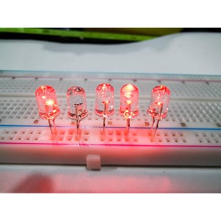 Lighting Shop 100 หลอด/Pack  LED กระพริบ สีแดง ขนาด 5 มม.ไฟDC 3Volt  LED Flash RED Super bright  5mm