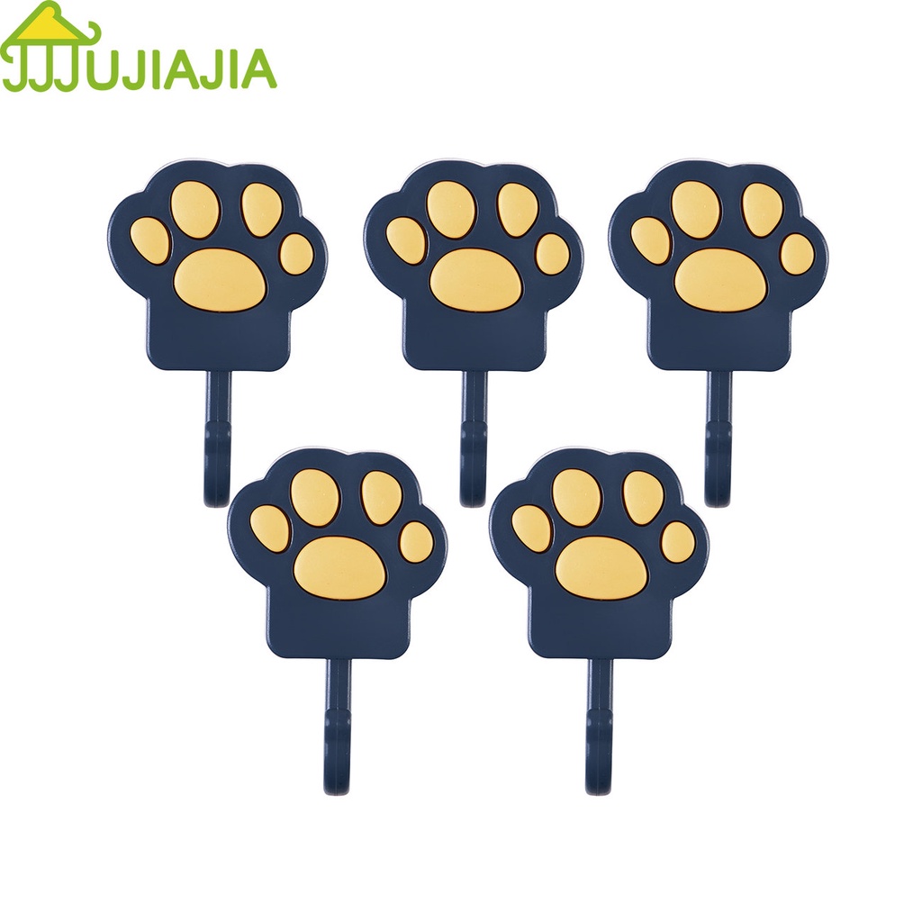 Jujiajia 5 ชิ้น การ์ตูน ตะขอ กาว แข็งแรง ติดผนัง เหนียว ตะขอ ฟรีเจาะ เสื้อผ้า ห้องครัว ตะขอแขวนติดผนัง