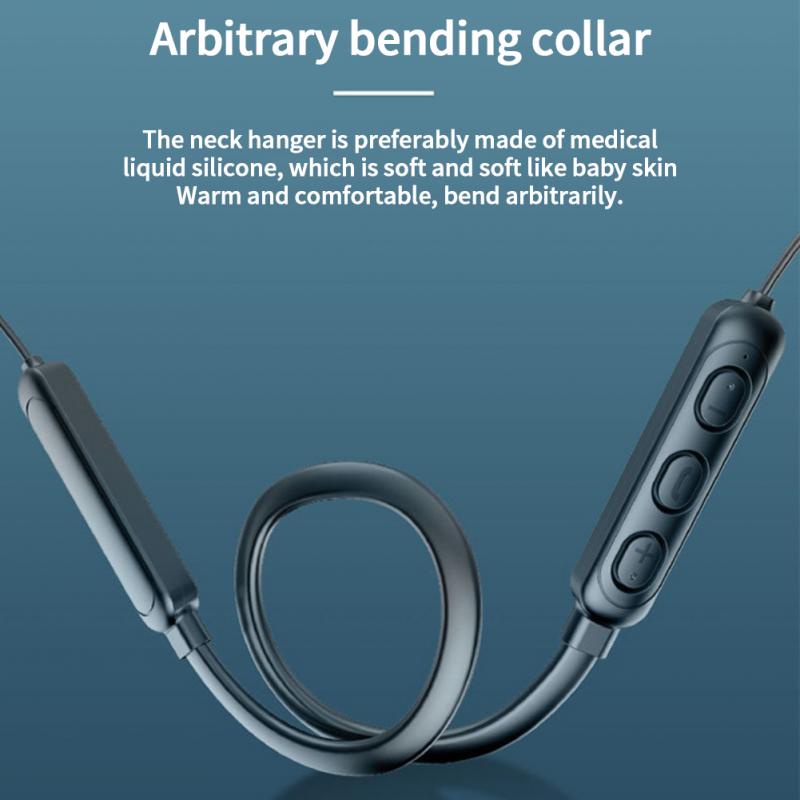 ใหม่ ชุดหูฟังบลูทูธไร้สาย แบบคล้องคอ ขนาดเล็ก สําหรับเล่นกีฬา วิ่ง