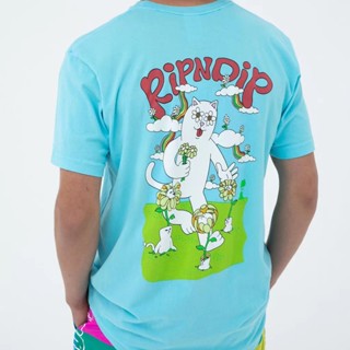 Ripndip เสื้อยืดแขนสั้น พิมพ์ลายดอกไม้ POWER TEE Hipster Mean Cat