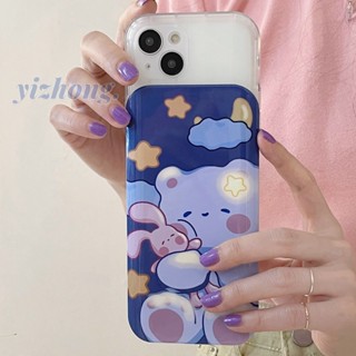 เคสโทรศัพท์มือถือ TPU นิ่ม กันรอยขีดข่วน กันตก ป้องกันกล้อง ลายการ์ตูนหมีน่ารัก สร้างสรรค์ สําหรับ iPhone 11 14 Pro Max 13 12