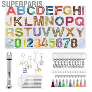 Superparis Silicone Resin Alphabet Molds  DIY Easy To Release Resin Alphabet Mold Starter Kit with Practical Tools for Pendant