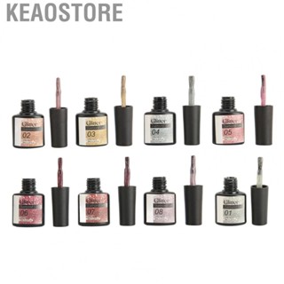 Keaostore Glitter Manicure Gel Polish  Glitter Nail UV Gel Portable 8pcs Fine Texture Long Lasting  for Home for Nail Technician