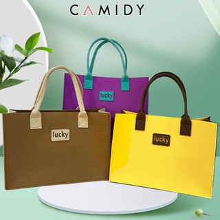 Camidy ใหม่จับคู่สีกระเป๋าสักหลาดสีตัดกันกระเป๋าช้อปปิ้งกระเป๋าสักหลาด