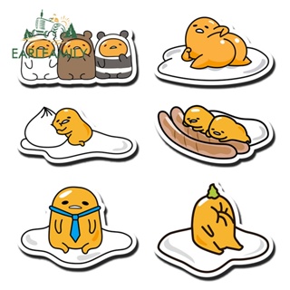 Earlfamily สติกเกอร์ ลายการ์ตูนกราฟฟิติ Gudetama กันน้ํา กันรอยขีดข่วน สําหรับติดตกแต่งประตูรถยนต์ แล็ปท็อป 13 ซม.