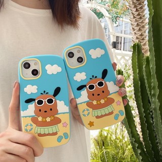 เคสโทรศัพท์มือถือ แบบนิ่ม ลายการ์ตูนสุนัขชายหาด กันกระแทก สําหรับ iPhone 14 14PRO max 13 12PRO max 13pro max 11 2023