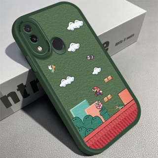 สําหรับ Redmi Note 7 8 9 Pro Max 9S บาง ผิวสัมผัส การ์ตูนมาริโอ้ หนัง PU ด้านหลัง เคสซิลิโคนนิ่ม หนัง PU เคสโทรศัพท์