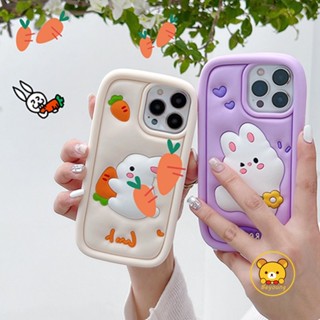 เคสโทรศัพท์มือถือ ซิลิโคนนุ่ม ลายการ์ตูนกระต่ายน่ารัก 3D สําหรับ Vivo V27 Pro V27E 5G Y16 Y02S Y20 Y20i Y20S Y20T Y20A Y12S Y11S Y12A X90 X80