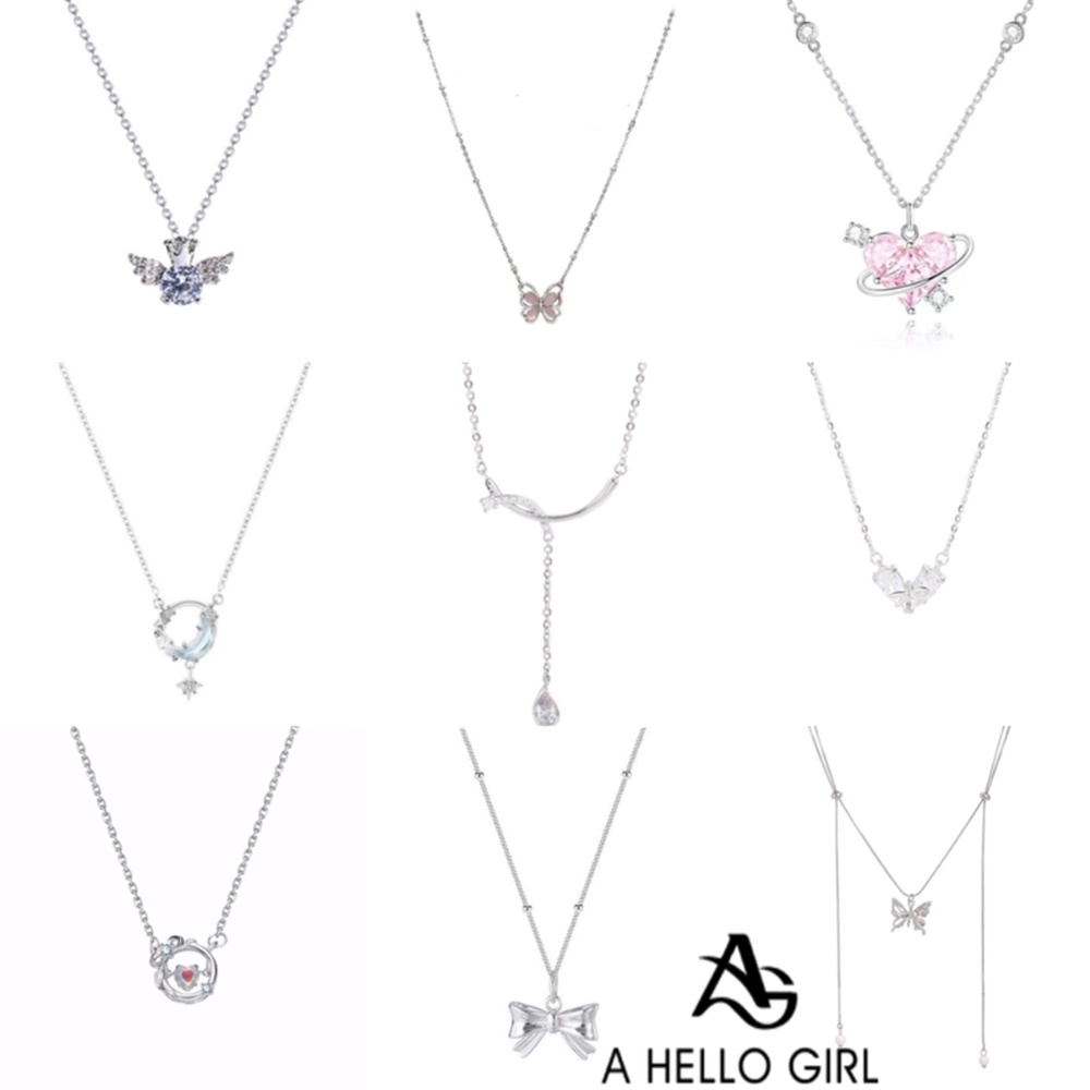 A HELLO GIRL สร้อยคอโซ่ จี้ผีเสื้อ ประดับพู่ ระดับไฮเอนด์ สําหรับผู้หญิง