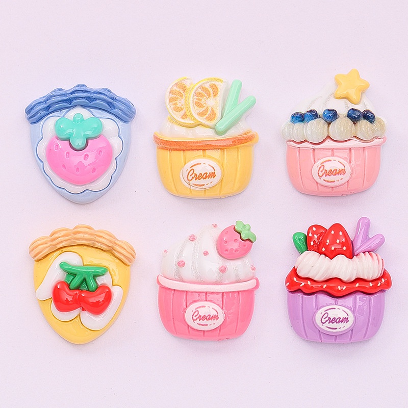 แผ่นกาวเรซิ่น ลายการ์ตูน ขนาดใหญ่ แฮนด์เมด DIY สําหรับตกแต่งเค้ก ขนมหวาน ชา อาหาร ในฤดูร้อน