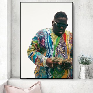 1 ชิ้น Biggie Smalls The Notorious Big Hiphop Music ภาพวาดผ้าใบ ศิลปะบนผนัง โปสเตอร์ และภาพพิมพ์ ภาพตกแต่ง