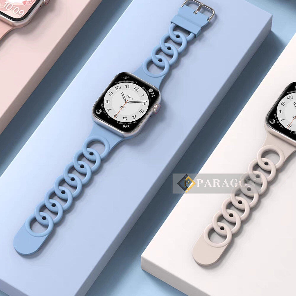 สายนาฬิกาข้อมือซิลิโคน แบบเปลี่ยน สําหรับ Apple watch series 8 7 6 ultra se 49 มม. 45 มม. 44 มม. i watch 5 4 3 2 1 41 มม. 42 มม. 38 มม. 40 มม.