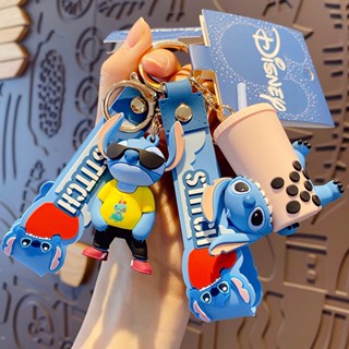 พวงกุญแจ จี้รูป Disney Stitch น่ารัก ของแท้ สําหรับกระเป๋านักเรียน