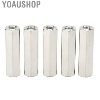 Yoaushop M10 Hex Coupling Nut  Stainless Steel Hex Coupling Nut Portable 5Pcs  for Machine Screw