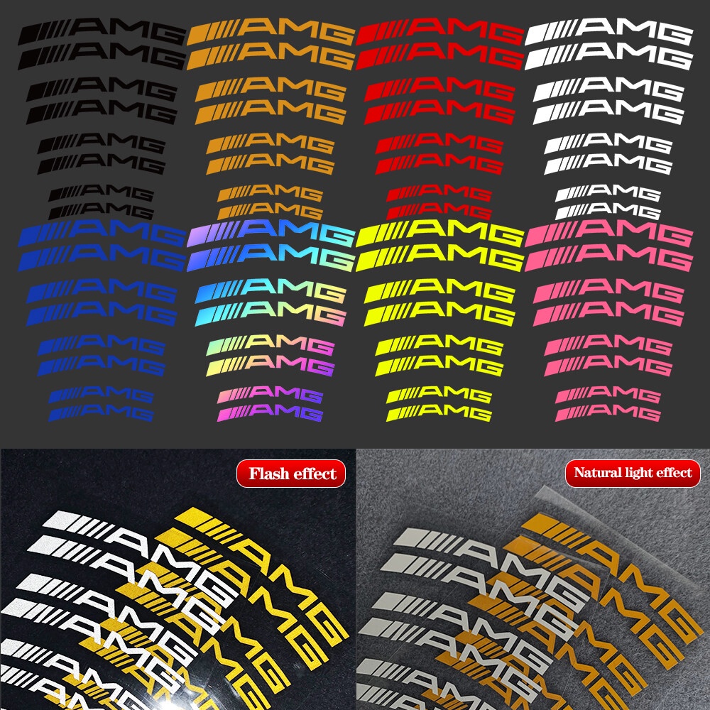 AMG Rainbow Reflect ดัดแปลง Caliper สติกเกอร์ Arc สไตล์รถ Decal สําหรับ Benz GLE 53 GLA CLA W203