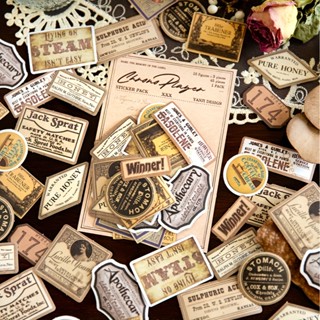 Mohamm สติกเกอร์กระดาษวาชิ แนวเรโทร สําหรับตกแต่งสมุดภาพ DIY 45 แผ่น