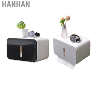 Hanhan Wall Mounted Tissue Box Dual Paper Outlet  and Moistureproof Tissue Rack for Bathroom