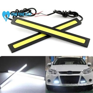 แถบไฟตัดหมอก DRL LED COB 12V สว่างมาก สําหรับรถยนต์ W9S3 2 ชิ้น