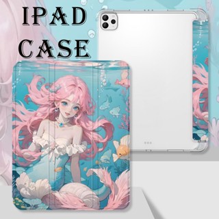 เคส TPU ลายเทพีทะเลลึก พร้อมช่องใส่ปากกา สําหรับ iPad 2021 Pro 11 2019 2019 2020 10.2 7 8Th 2018 iPad 9.7 5 6Th Mini 4 5 Air 4 10.5 10.9 gen 10 2022