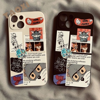 เคสโทรศัพท์มือถือ กันกระแทก ลายแมว และหนู สําหรับ Iphone 13 Xs14Pro Xr 78 12Max 11 5UOS