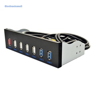 [ElectronicMall01.th] แผงชาร์จด้านหน้า 5.25 นิ้ว 19 Pin เป็น 2 USB 3.0+4 USB 2.0+BC1.2