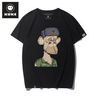 【พร้อมส่ง】Bored Ape เสื้อยืดแขนสั้น ทรงหลวม ลายลิง แฟชั่นหรูหรา สําหรับผู้ชาย และผู้หญิง