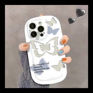 เคสโทรศัพท์ซิลิโคน TPU ใส แบบนิ่ม ลายผีเสื้อ กันกระแทก สําหรับ IPhone 14 13 12 11 Pro Max XS X XR 8 + 7 Plus