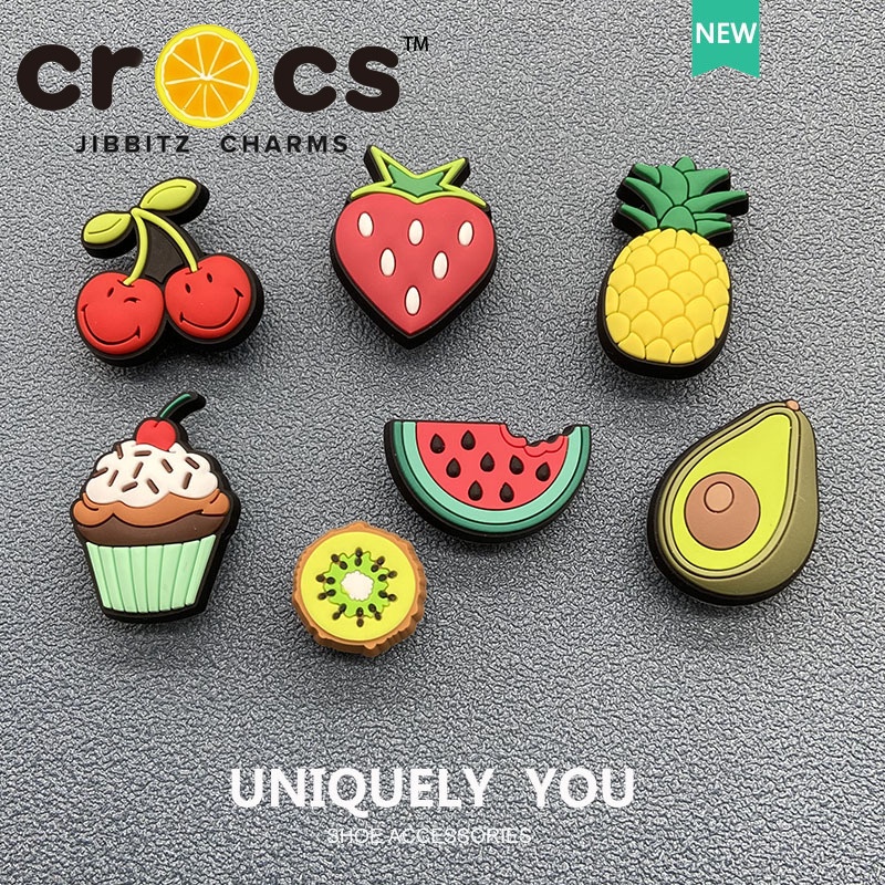 Jibbitz crocs หัวเข็มขัด รูปการ์ตูนผลไม้ อุปกรณ์เสริม สําหรับตกแต่งรองเท้า DIY