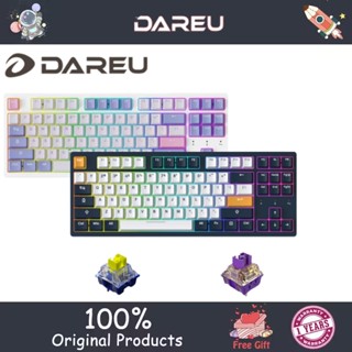 Dareu EK87 คีย์บอร์ดไร้สาย บลูทูธ 2.4G ปลั๊กร้อน