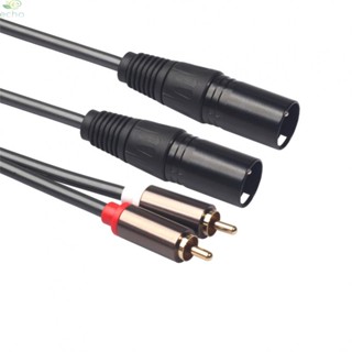 สายสัญญาณเสียง XLR คู่ ตัวผู้ เป็น 2RCA ชุบทอง ชุบนิกเกิล โลหะผสมสังกะสี