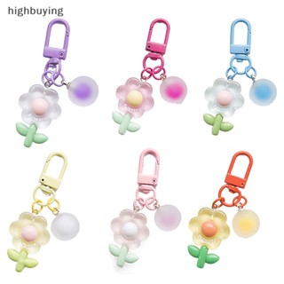 [highbuying] พวงกุญแจ จี้ดอกไม้น่ารัก หลากสี สร้างสรรค์ เครื่องประดับ สําหรับผู้หญิง พร้อมส่ง