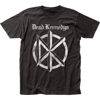 เสื้อยืด พิมพ์ลายโลโก้ Dead Kennedys สีดํา และสีขาว