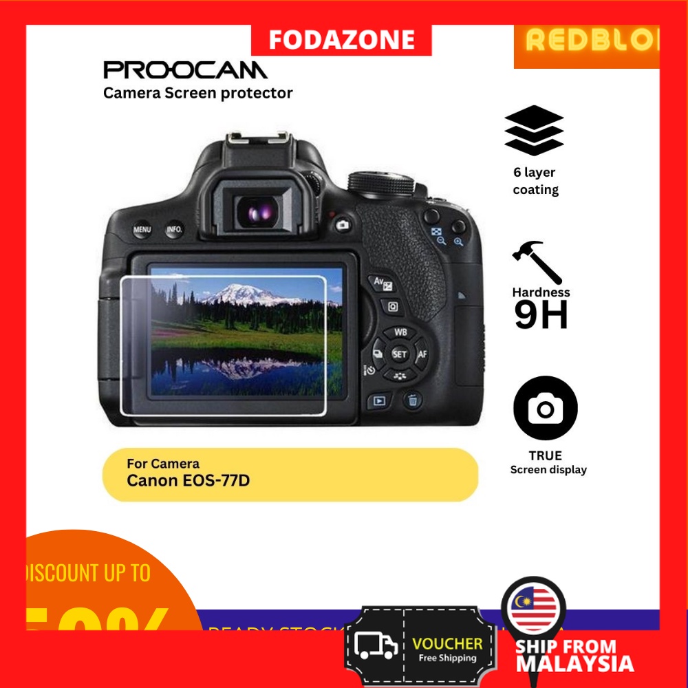 PROOCAM SPC-77D กระจกหน้าจอสําหรับ CANON 77D