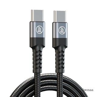 Iwo สายชาร์จ USB C เป็น USB C 60W PD Type C แบบถัก ชาร์จเร็ว