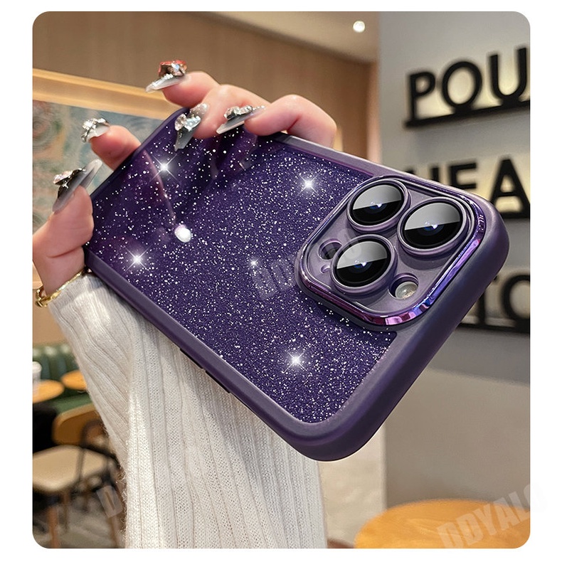 กลิตเตอร์ เคส Xiaomi Redmi Note 8 9 10 11 Pro 4G 5G ฟิล์มกันรอยเลนส์ เคลือบด้าน ใส วิบวับ เคสชุบ นิ่ม