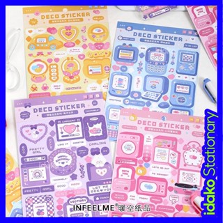 สติกเกอร์ ลาย Sweet Attack Series 4 แบบ สําหรับตกแต่งสมุด SS594