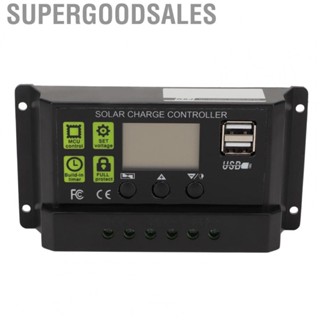 Supergoodsales Solar Charge Controller  EMC Design PWM Mode Automatic Current Identification Panel Intelligent Regulator Digital Display CPU Processor for Machine