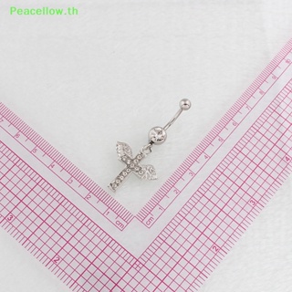 Peacellow แหวนสะดือ รูปปีกกางเขน สีเงิน สไตล์พังก์ เซ็กซี่ สําหรับผู้หญิง TH