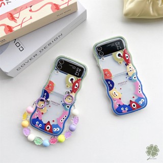 เคสโทรศัพท์มือถือแบบใส กันกระแทก ลายการ์ตูนหยัก หลากสี สําหรับ Samsung Galaxy Z Flip 4 Z Flip 3 Flip3 Flip4