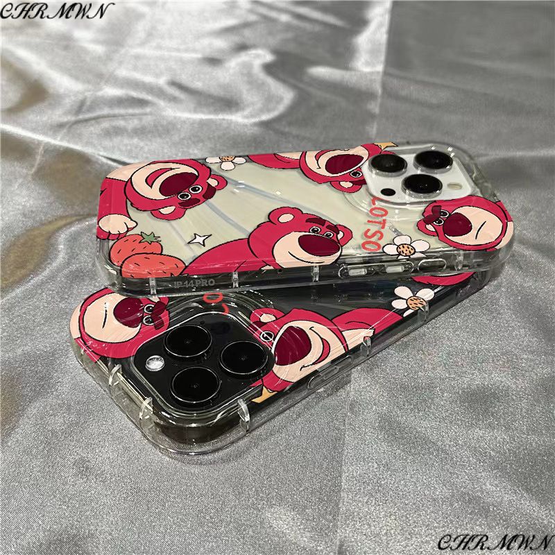 /71312 เคส iPhone 11iPhone14promaxplus หมีสตรอเบอร์รี่/น่ารัก 8/xr เคสใสใส sins CUCI