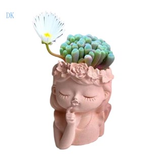 Dk แม่พิมพ์กระถางต้นไม้ เรซิน รูปคอนกรีต DIY สําหรับตกแต่งบ้าน