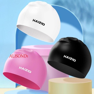 ALISOND1 หมวกว่ายน้ํา ซิลิโคน สีพื้น ขนาดใหญ่ ที่ทนต่อการสึกหรอ สําหรับสระว่ายน้ํา