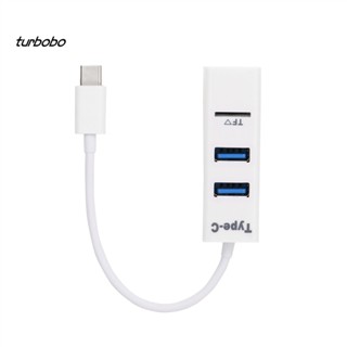 Turbobo อะแดปเตอร์แยกฮับ USB 2.0 3 พอร์ต แบบพกพา พร้อมการ์ดรีดเดอร์ TF สําหรับ PC แล็ปท็อป