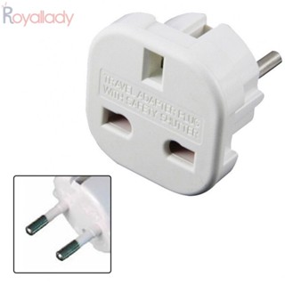 #ROYALLADY#Adapter ปลั๊กทองเหลือง ABS 2P+E 3-2 PIN ความแม่นยําสูง สีขาว