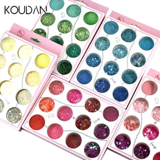 Koudan สติกเกอร์กลิตเตอร์เลื่อม รูปหัวใจ 12 สี สําหรับตกแต่งเล็บ