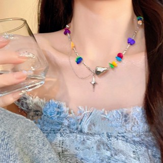 สร้อยคอ จี้ผีเสื้อ ดาว ดอกไม้ ระฆัง หลากสี